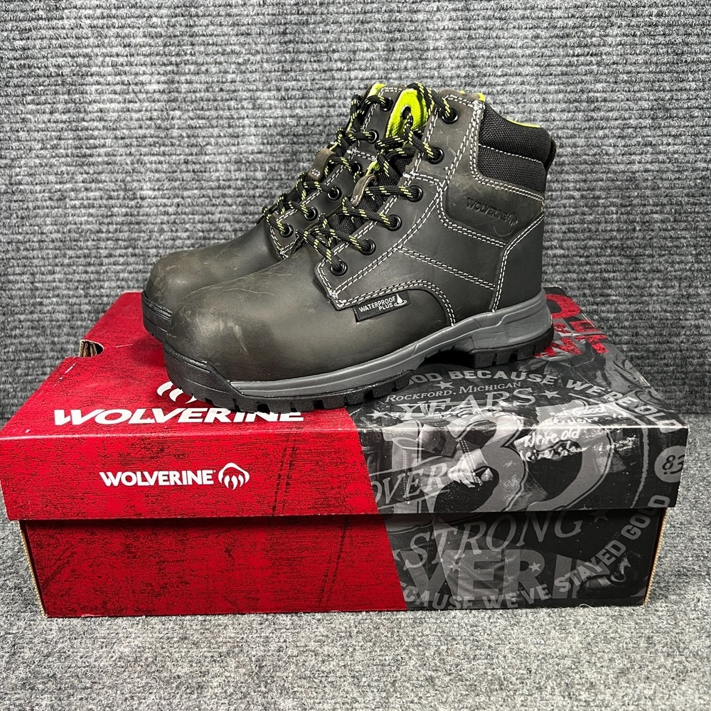Wolverine Piper‎ Boots Womens 5 Black Gray Insulated Steel Toe Work Slip Oil Res
